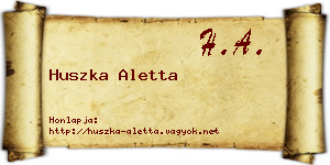 Huszka Aletta névjegykártya